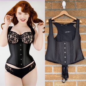 Corset Story | Black High Back Underbust Corset with Straps size 22UK /18US